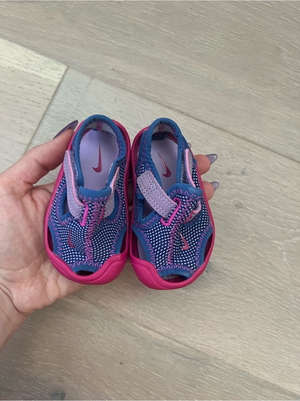 Nike baby Pink & Blue Athletic Sandals